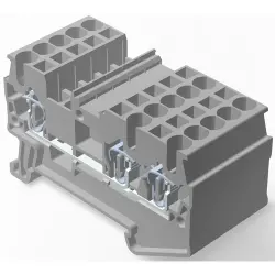 Terminal block, quick connection, 0.08-2.5 mm², 1 pole, 20 A, 8 kV, gray, 2271556-1