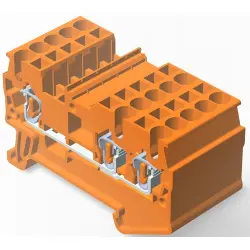 Spring terminal block, quick connection, 0.08-2.5 mm², 1 pole, 20 A, 8 kV, orange, 2271556-3