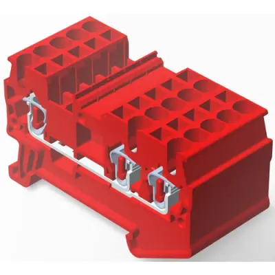 Spring terminal block, quick connection, 0.08-2.5 mm², 1 pole, 20 A, 8 kV, red, 2271556-4 - 1