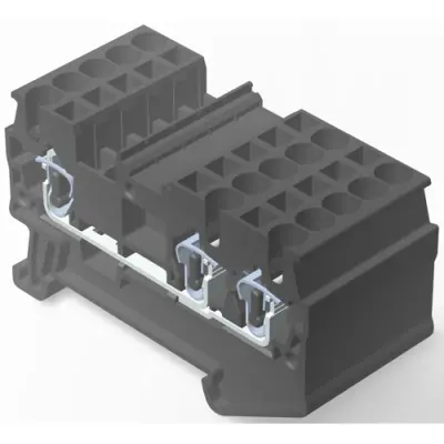 Spring terminal block, quick connection, 0.08-2.5 mm², 1 pole, 20 A, 8 kV, black, 2271556-5 - 1