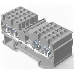 Terminal block, quick connection, 0.08-2.5 mm², 1 pole, 20 A, 8 kV, gray, 2271557-1
