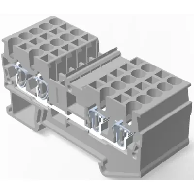 Terminal block, quick connection, 0.08-2.5 mm², 1 pole, 20 A, 8 kV, gray, 2271557-1 - 1