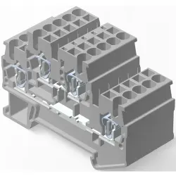 Terminal block, quick connection, 0.08-2.5 mm², 2 pole, 20 A, 6 kV, gray, 2271558-1