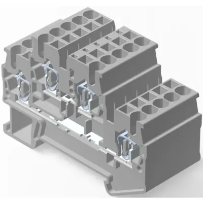 Terminal block, quick connection, 0.08-2.5 mm², 2 pole, 20 A, 6 kV, gray, 2271558-1 - 1