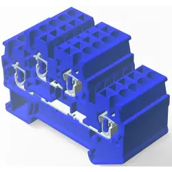 Spring terminal block, quick connection, 0.08-2.5 mm², 2 pole, 20 A, 6 kV, blue, 2271558-2