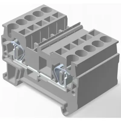Terminal block, quick connection, 0.08-4.0 mm², 1 pole, 30 A, 8 kV, gray, 2271559-1 - 1
