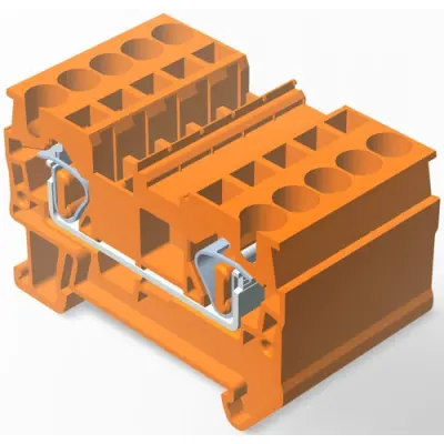 Spring terminal block, quick connection, 0.08-4.0 mm², 1 pole, 30 A, 8 kV, orange, 2271559-3 - 1