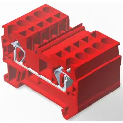 Spring terminal block, quick connection, 0.08-4.0 mm², 1 pole, 30 A, 8 kV, red, 2271559-4