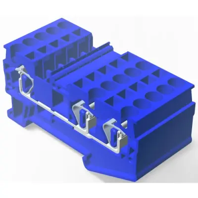 Spring terminal block, quick connection, 0.08-4.0 mm², 1 pole, 30 A, 8 kV, blue, 2271560-2 - 1