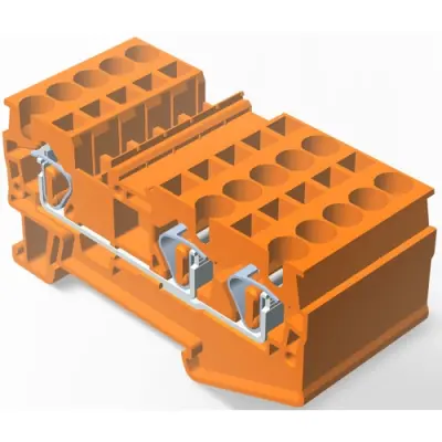Spring terminal block, quick connection, 0.08-4.0 mm², 1 pole, 30 A, 8 kV, orange, 2271560-3 - 1