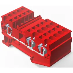 Spring terminal block, quick connection, 0.08-4.0 mm², 1 pole, 30 A, 8 kV, red, 2271560-4