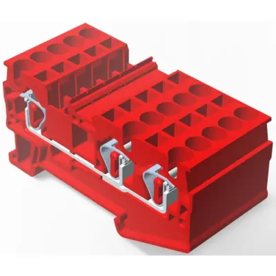 Spring terminal block, quick connection, 0.08-4.0 mm², 1 pole, 30 A, 8 kV, red, 2271560-4 - 1