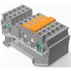 Spring terminal block, quick connection, 0.08-2.5 mm², 1 pole, 16 A, 6 kV, gray, 2271577-1