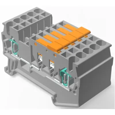 Spring terminal block, quick connection, 0.08-2.5 mm², 1 pole, 16 A, 6 kV, gray, 2271577-1 - 1