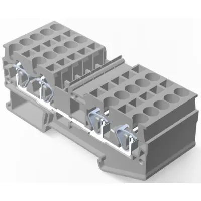 Terminal block, quick connection, 0.08-4.0 mm², 1 pole, 30 A, 8 kV, gray, 2271579-1 - 1