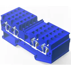 Spring terminal block, quick connection, 0.08-4.0 mm², 1 pole, 30 A, 8 kV, blue, 2271579-2
