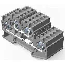 Spring terminal block, quick connection, 0.08-4.0 mm², 2 pole, 30 A, 6 kV, gray, 2271580-1
