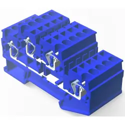 Spring terminal block, quick connection, 0.08-4.0 mm², 2 pole, 30 A, 6 kV, blue, 2271580-2