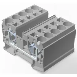 Terminal block, quick connection, 0.2-16 mm², 1 pole, 65 A, 8 kV, gray, 2271591-1