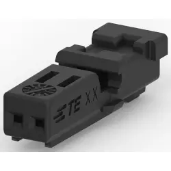 Socket, 2 pole, straight, 1 row, black, 2302450-1