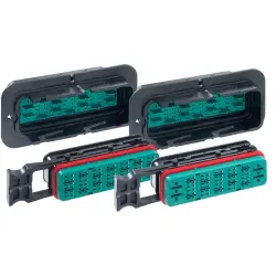 Connector, 20 pole, straight, 7 rows, black, 2500016-1
