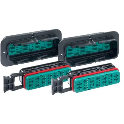Connector, 20 pole, straight, 7 rows, black, 2500016-1 - 1