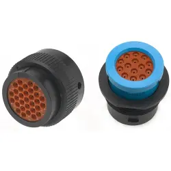 Connector, 14 pole, straight, blue, 2600003-1