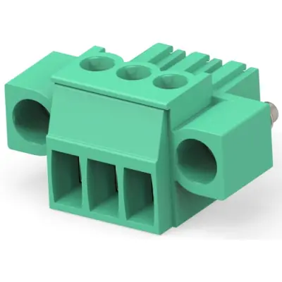 PCB terminal, 3 pole, pitch 3.5 mm, AWG 30-14, 11 A, cage clamp, green, 284510-3 - 1