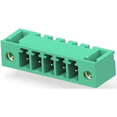 PCB terminal, 5 pole, pitch 3.5 mm, AWG 30-14, 11 A, pin, green, 284539-5 - 1