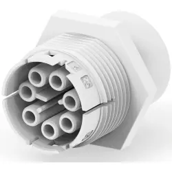 Circular connector, 6 pole, crimp connection, straight, 293673-3
