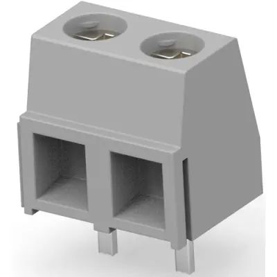 PCB terminal, 2 pole, pitch 5 mm, AWG 30-16, 13.5 A, cage clamp, gray, 3-1546216-2 - 1