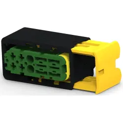 Socket, 6 pole, straight, 2 rows, green, 3-2299782-2