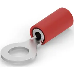 Insulated ring cable lug, 0.3-1.42 mm², AWG 22, 4.82 mm, red, 32837