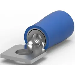 Insulated rectangular contact tab with hole, 1.25-2.0 mm², AWG 16, 3.68 mm, M3.5, blue, 33168