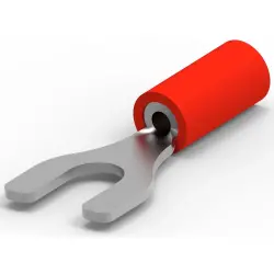 Insulated forked cable lug, 0.3-1.3 mm², AWG 22 to 16, 4.3 mm, M4, red, 342118-1