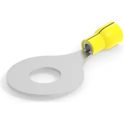 Insulated ring cable lug, 1.04-2.62 mm², AWG 16 to 14, 13.08 mm, yellow, 36485