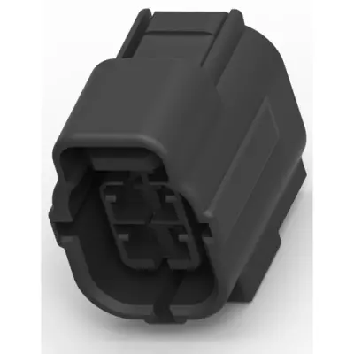 Plug, 4 pole, straight, 2 rows, black, 368123-5 - 1