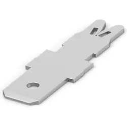 Uninsulated flat plug sleeve, 0.51 x 0.51 mm, 0.16 to 1.02 mm², AWG 34 to 18, brass, tin-plated, 4-1601020-2