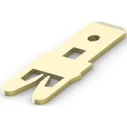 Uninsulated flat plug sleeve, 6.35 x 0.64 mm, 0.81 to 2.06 mm², AWG 20 to 12, brass, 4-1601115-1