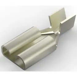 Uninsulated flat plug sleeve, 4.75 x 0.51 mm, 0.51 to 1.31 mm², AWG 20 to 16, steel, nickel-plated, 42373-3