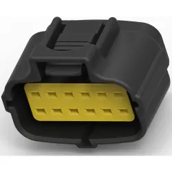 Socket, 12 pole, straight, 2 rows, black, 444011-1