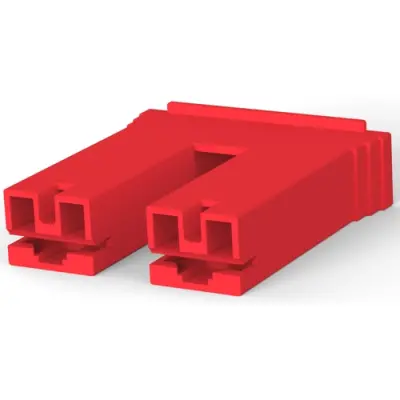 Insulating grommet for 6.35 mm, 2 pole, PA, UL 94V-0, red, 4-520935-2 - 1