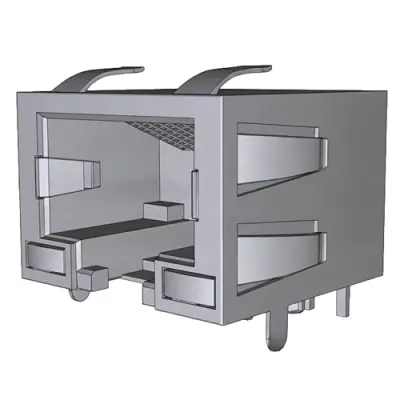 Socket, RJ45, 8 pole, 8P8C, Cat 3, solder connection, through hole, 5-1734324-9 - 1