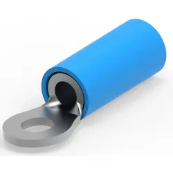 Insulated ring cable lug, 2.15 mm², AWG 14, 2.84 mm, M2.5, blue, 52274-1