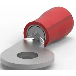 Insulated ring cable lug, 0.5-0.6 mm², AWG 20, 3.51 mm, M3.5, red, 52284-2