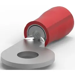 Insulated ring cable lug, 0.5-0.6 mm², AWG 20, 4.82 mm, red, 52284-3