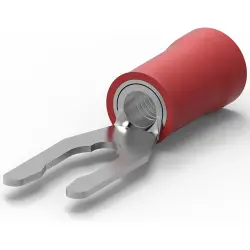 Insulated forked cable lug, 0.3-1.42 mm², AWG 22 to 16, 3.51 mm, M3.5, red, 52409-2