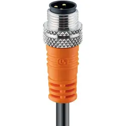 Sensor actuator cable, M8-cable plug, straight to open end, 3 pole, 10 m, PUR, black, 4 A, 43624