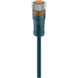 Sensor actuator cable, M8-cable socket, straight to open end, 3 pole, 2 m, PUR, black, 4 A, 17852