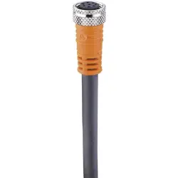 Sensor actuator cable, M8-cable socket, straight to open end, 8 pole, 2 m, PUR, black, 4 A, 91033